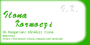 ilona kormoczi business card